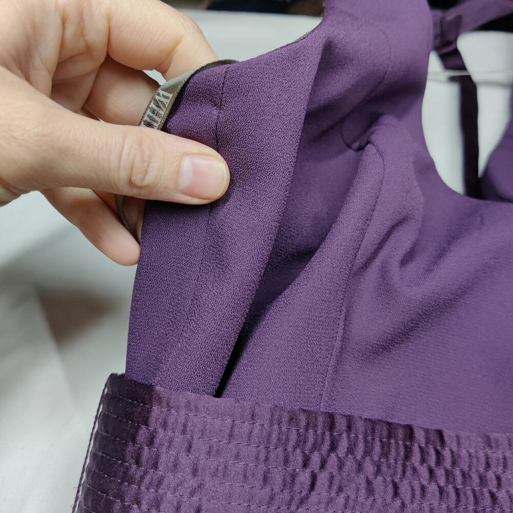 White by Vera Wang Plum Purple Halter Neck Bow Maxi Bridesmaid Prom Dress 2 - Picture 12 of 15